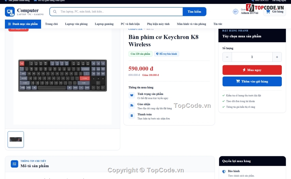 Web bán máy tính,công nghệ,thiết bị